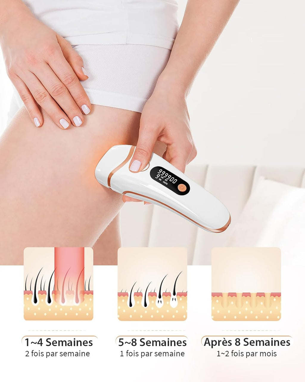 Épilateur blanc et rose